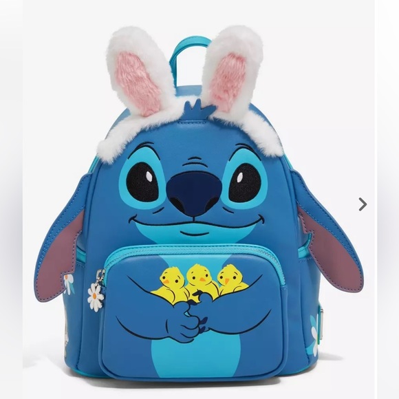 NWT Loungefly Disney “Easter” Lilo & Stitch Bunny Ears Mini Backpack Wallet Set🐣 - Picture 3 of 16
